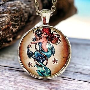 🆕 New Mermaid Pendant Necklace with Nautical Design